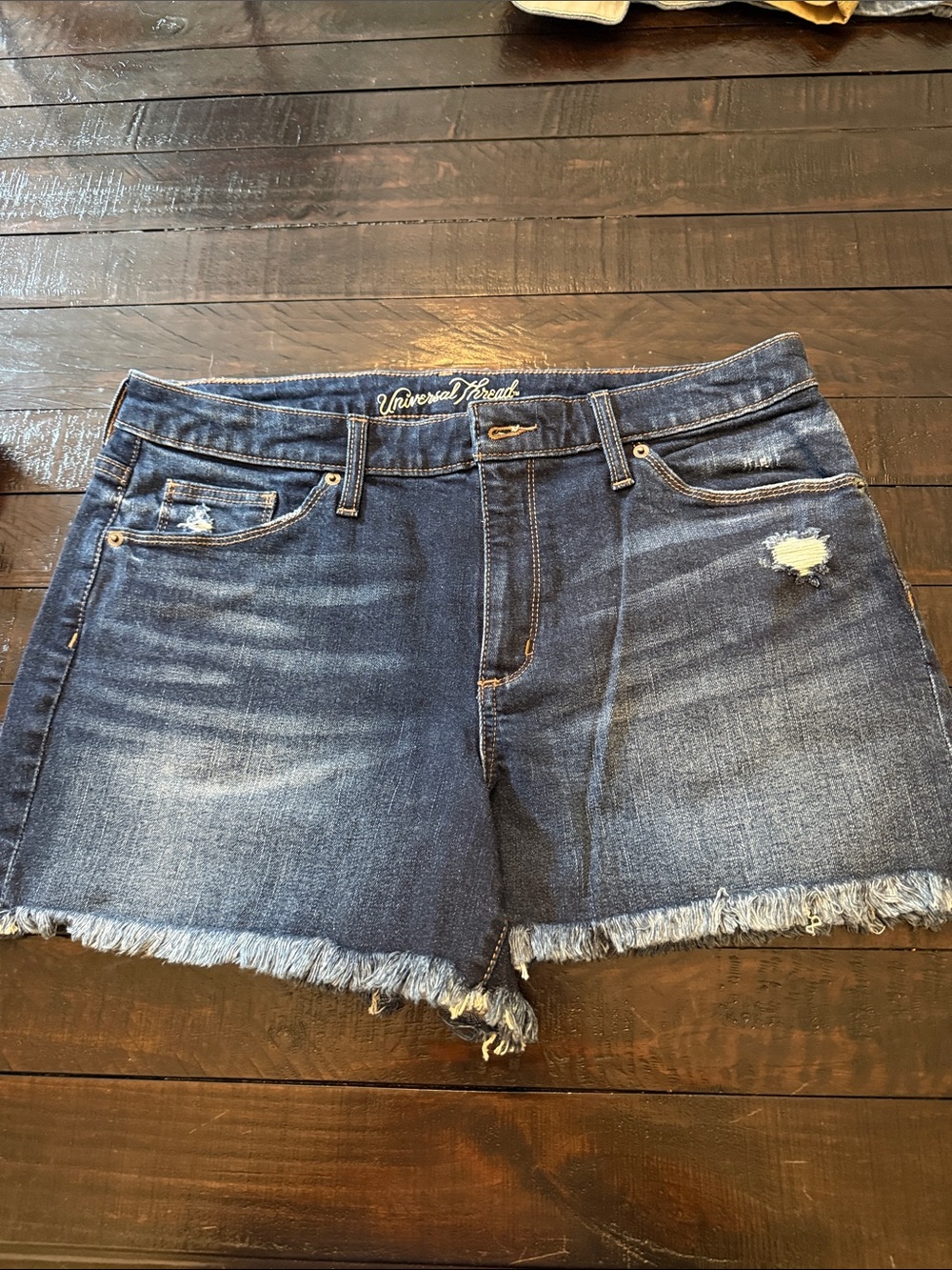 Size 12 Universal Thread Indigo Distressed Frayed Hem Jean Shorts